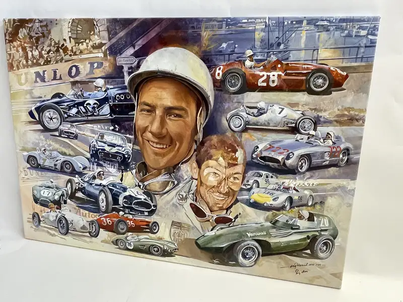 'Still Going Strong at 80' Stirling Moss-signed Original Art-For Sale