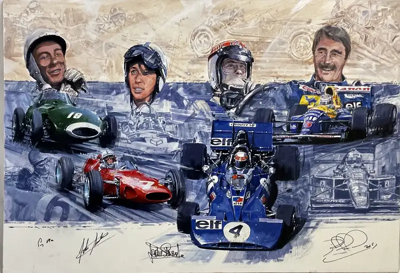 Best of British Original Artwork Signed by Moss, Mansell, St-For Sale