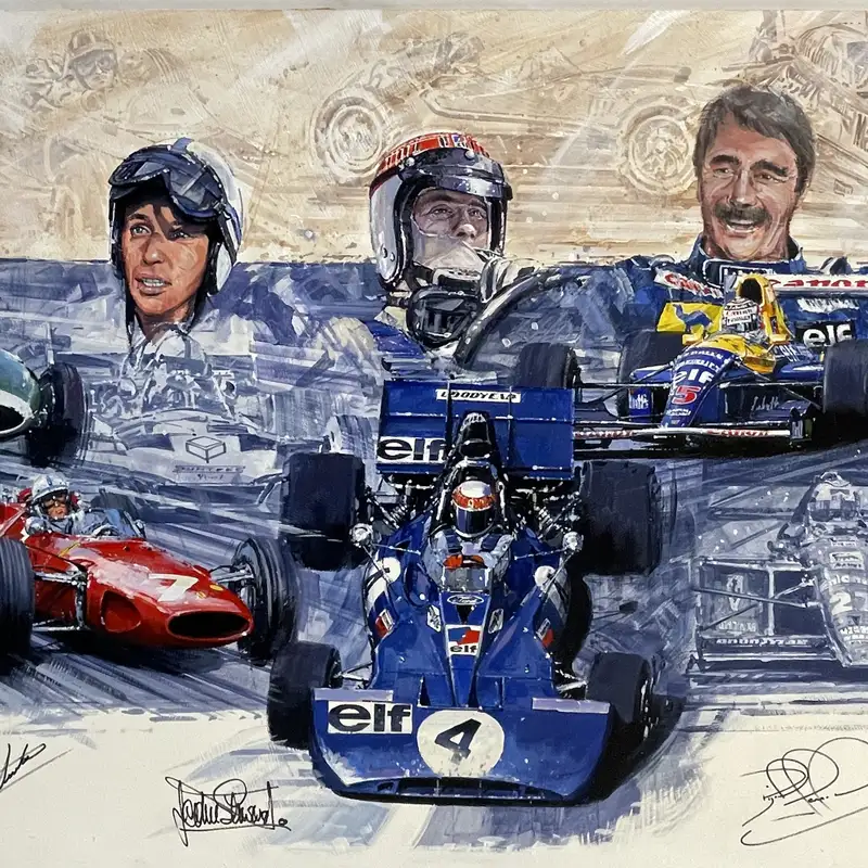 Best of British Original Artwork Signed by Moss, Mansell, St-For Sale