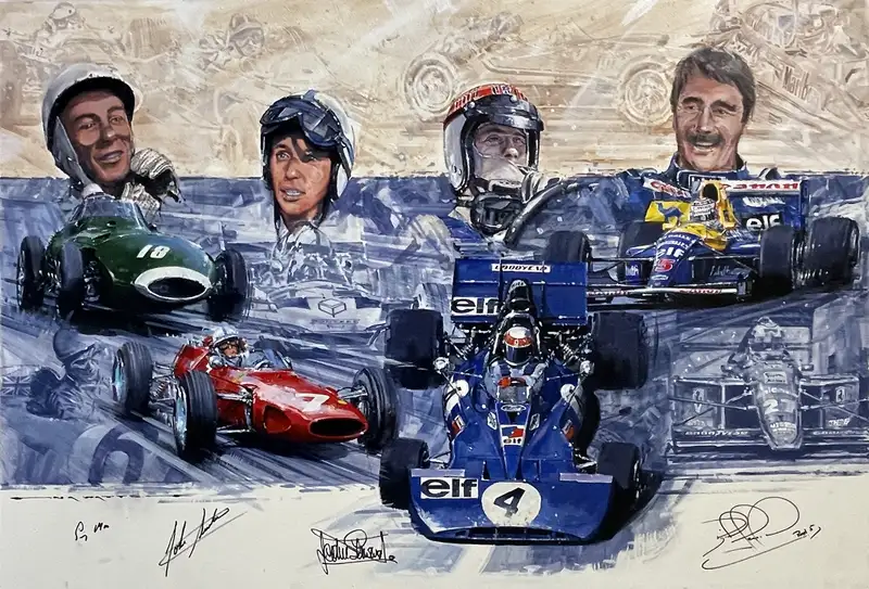 Best of British Original Artwork Signed by Moss, Mansell, St-For Sale