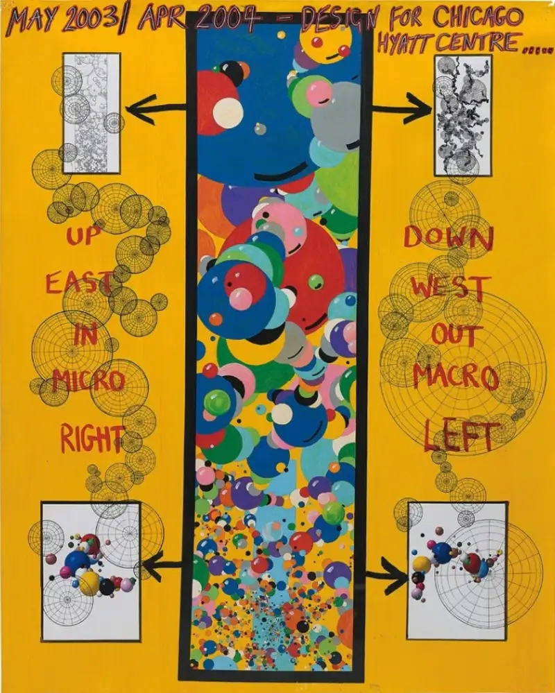 Studio Wall Drawing 'Designs for Chicago Hyatt Centre' by Keith Tyson [ARR]