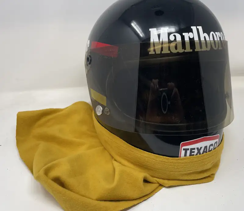 Bell Racestar 2 James Hunt Replica Helmet Complete with Fire-For Sale