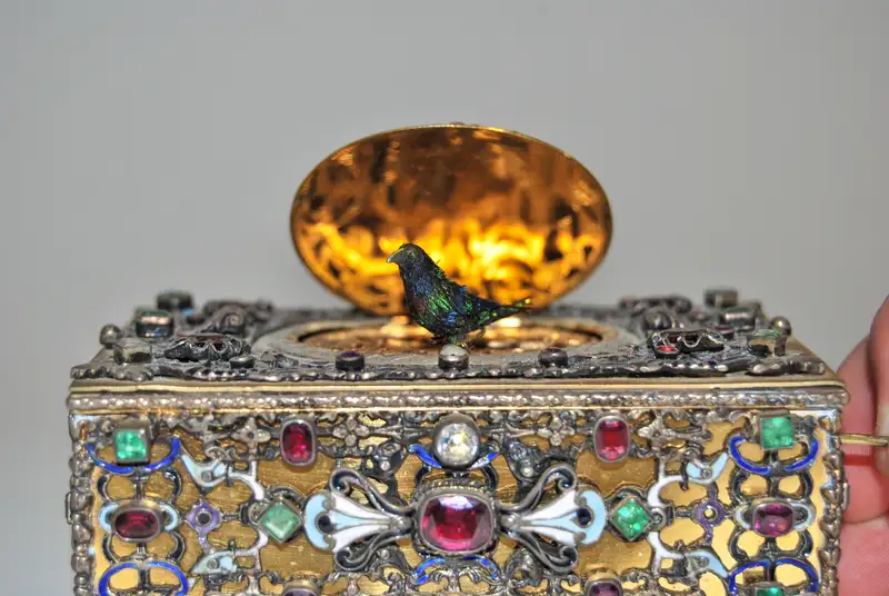 Automaton Ornate Singing Bird Box by Karl Griesbaum