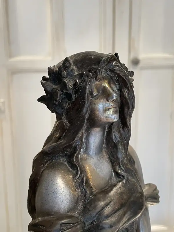 Fée Des Glaces: A Polychrome Metal Figure of an Ice Maiden C-For Sale