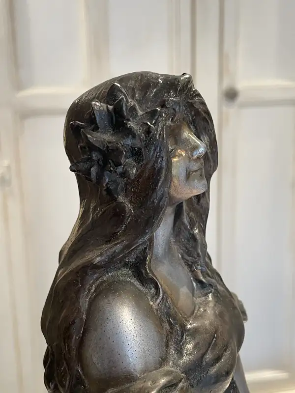 Fée Des Glaces: A Polychrome Metal Figure of an Ice Maiden C-For Sale