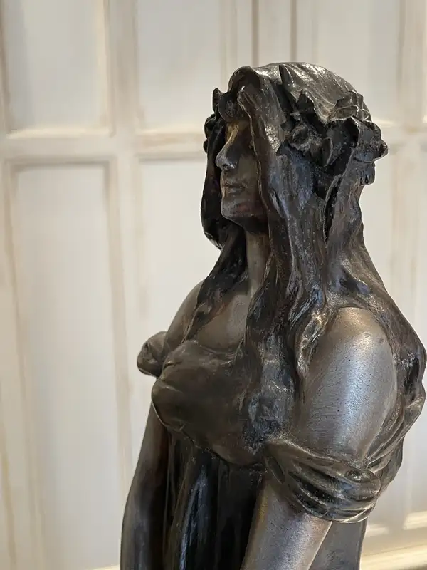 Fée Des Glaces: A Polychrome Metal Figure of an Ice Maiden C-For Sale