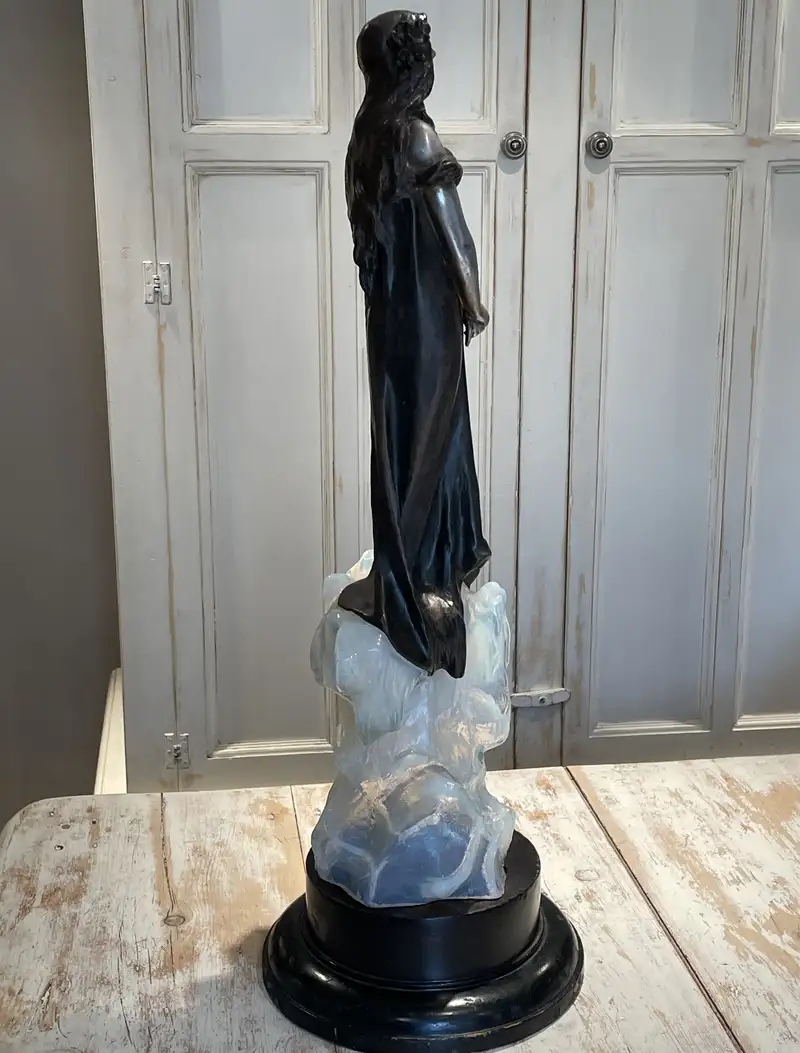 Fée Des Glaces: A Polychrome Metal Figure of an Ice Maiden C-For Sale