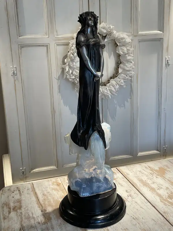 Fée Des Glaces: A Polychrome Metal Figure of an Ice Maiden C-For Sale