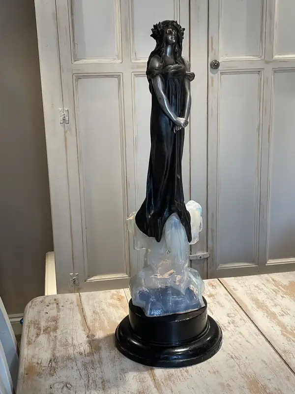 Fée Des Glaces: A Polychrome Metal Figure of an Ice Maiden C-For Sale