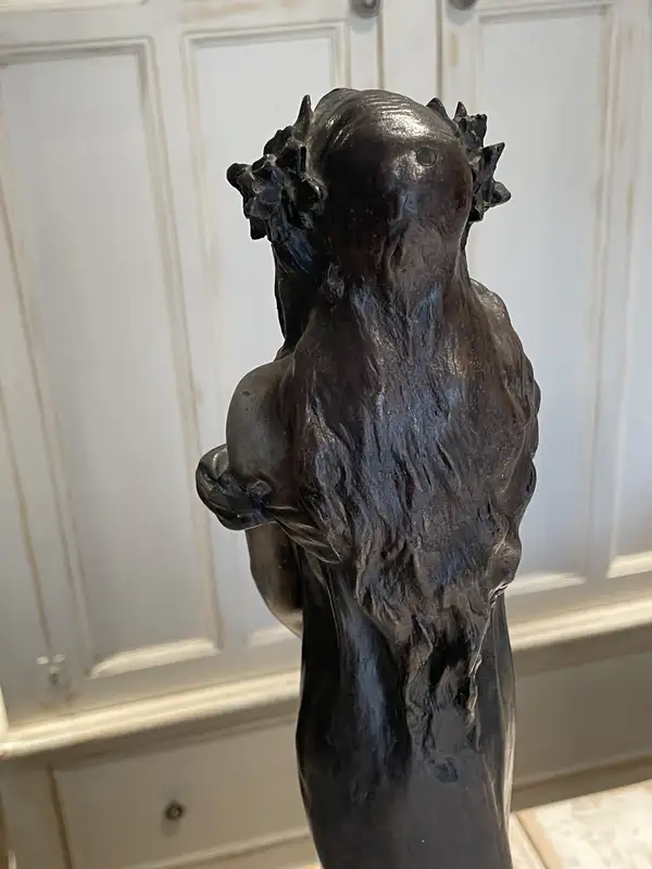 Fée Des Glaces: A Polychrome Metal Figure of an Ice Maiden C-For Sale