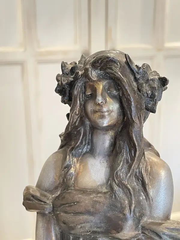 Fée Des Glaces: A Polychrome Metal Figure of an Ice Maiden C-For Sale