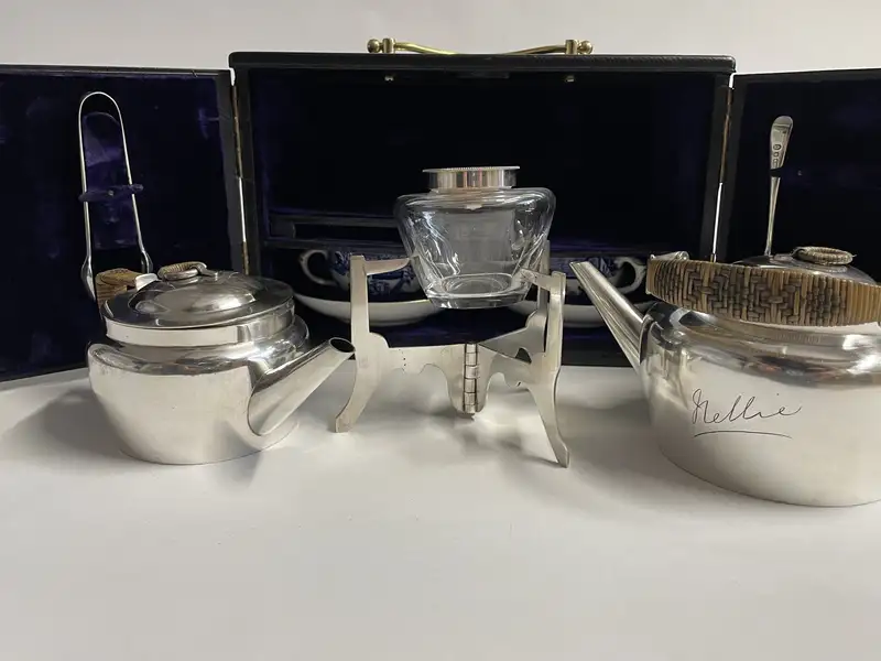 Stunning, Christopher Dresser Two-Person Motoring Tea Set be-Sold