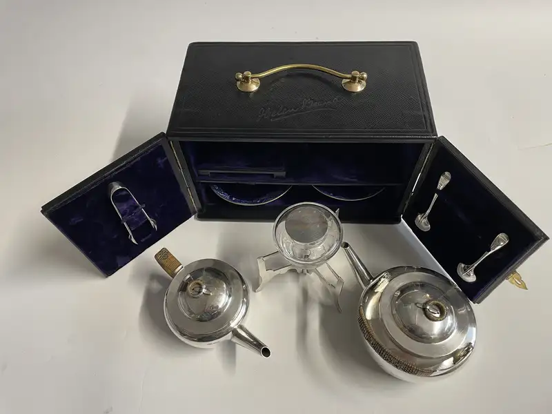 Stunning, Christopher Dresser Two-Person Motoring Tea Set be-Sold