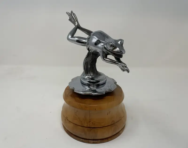 A Very Rare Leaping Frog Mascot by Renevey, France Circa 192-Sold