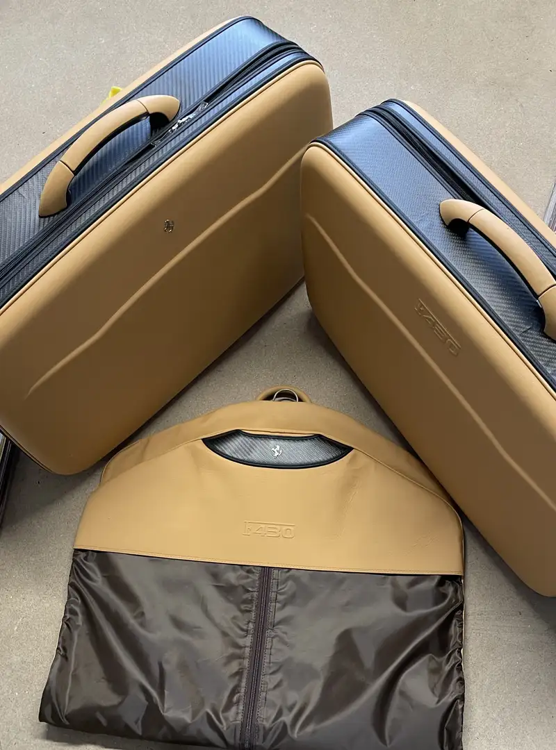 Unused Schedoni Ferrari F430 Three Piece Tan Luggage Set-For Sale