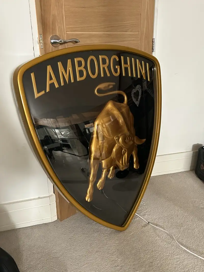 Substantial Illuminated Lamborghini Shield-For Sale