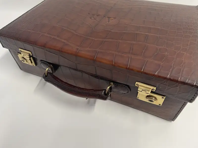 Small Crocodile Skin Case bearing the Initials A.R.