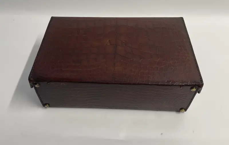 Small Crocodile Skin Case bearing the Initials A.R.