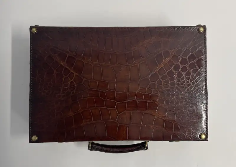 Small Crocodile Skin Case bearing the Initials A.R.