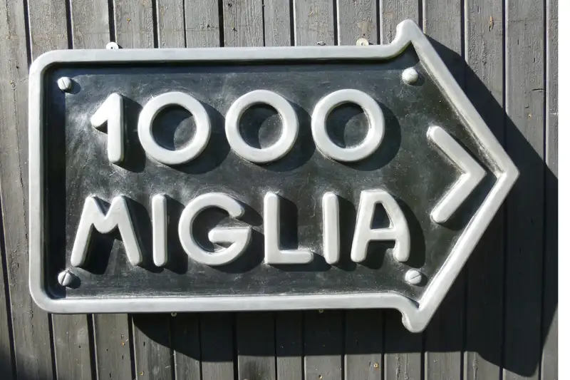 Cold Caste Aluminium Mille Miglia Sign-Sold