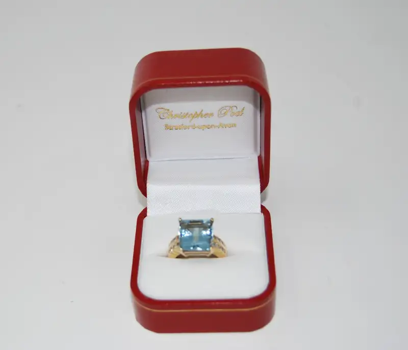 Aquamarine and Diamond Ring