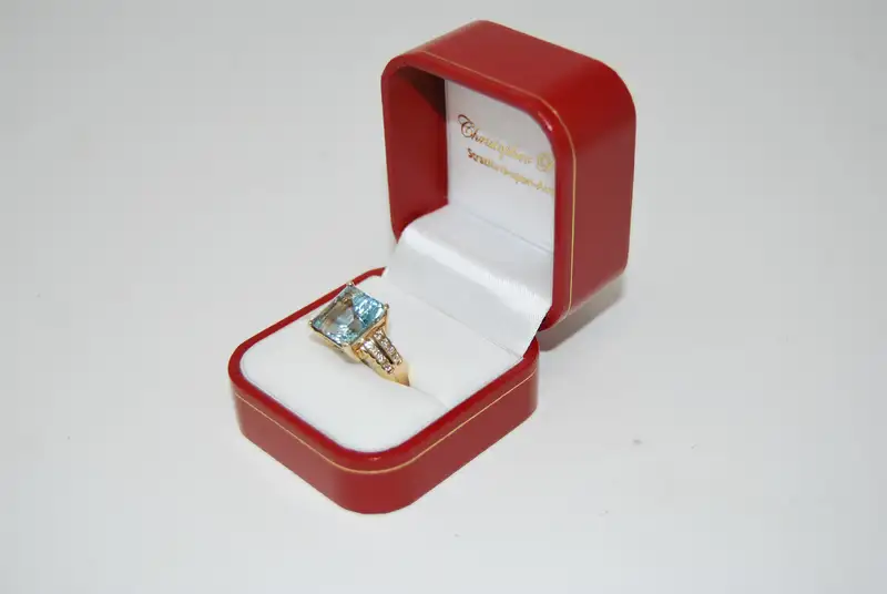 Aquamarine and Diamond Ring