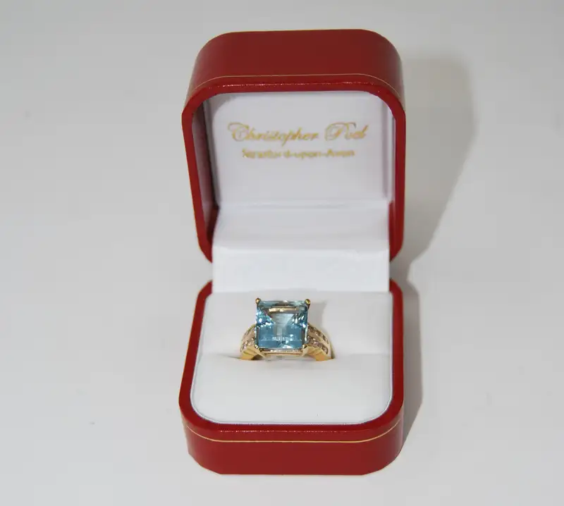Aquamarine and Diamond Ring