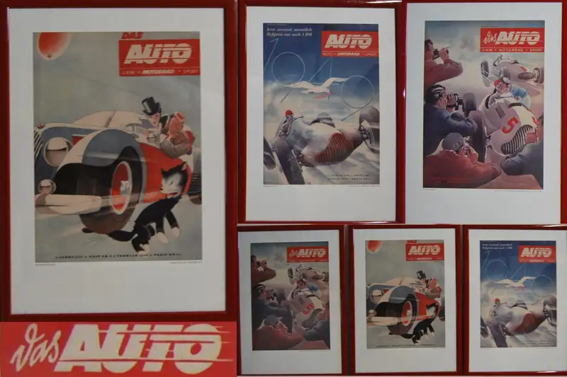 Three Framed Das Auto Magazine Cover Prints*