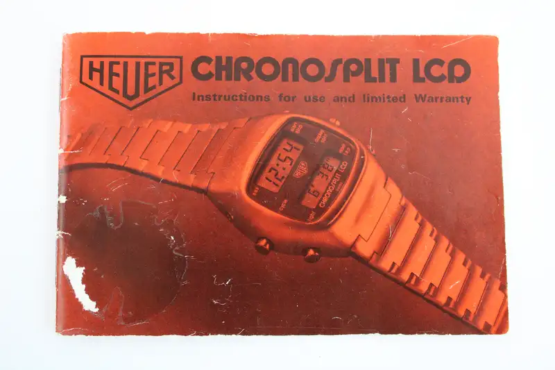 1977-78 Heuer Ferrari Chronosplit 102.703 Quartz LCD Watch 1-For Sale
