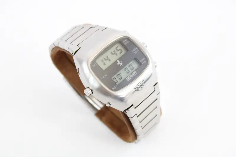 1977-78 Heuer Ferrari Chronosplit 102.703 Quartz LCD Watch 1-For Sale