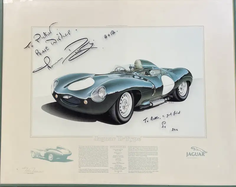 Jaguar Le Mans D-Type Hand-Signed by Stirling Moss and Norma-For Sale