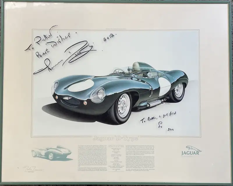 Jaguar Le Mans D-Type Hand-Signed by Stirling Moss and Norma-For Sale