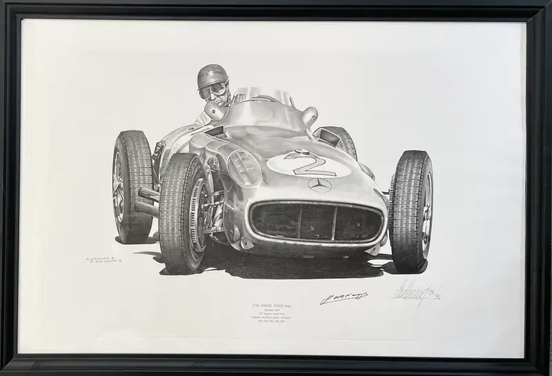 Alan Stammers Image of Fangio in the Mercedes W196 Winning t-For Sale