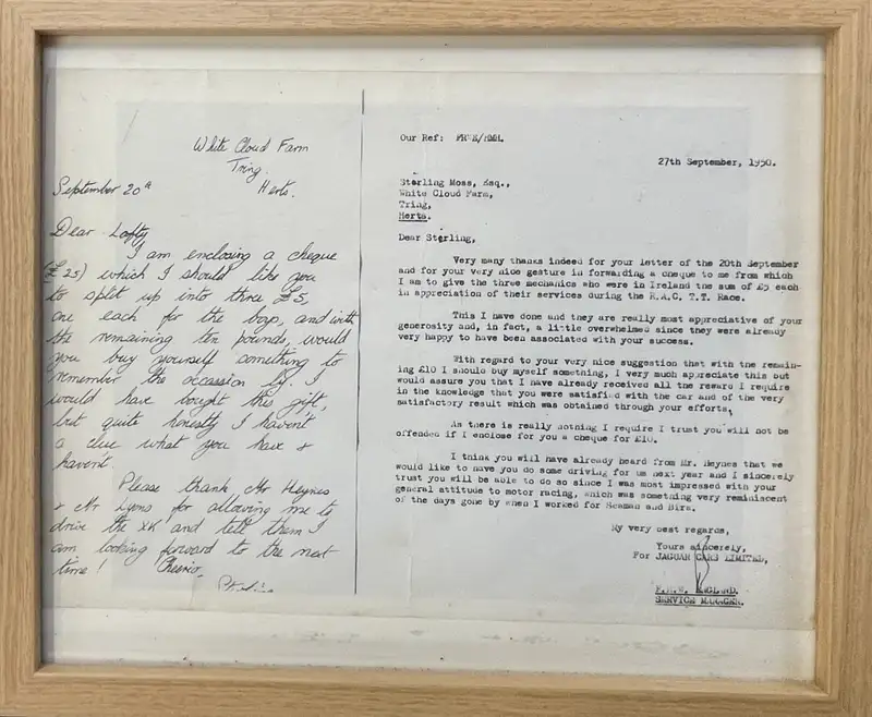 Stirling Moss and Lofty England Letters-Sold
