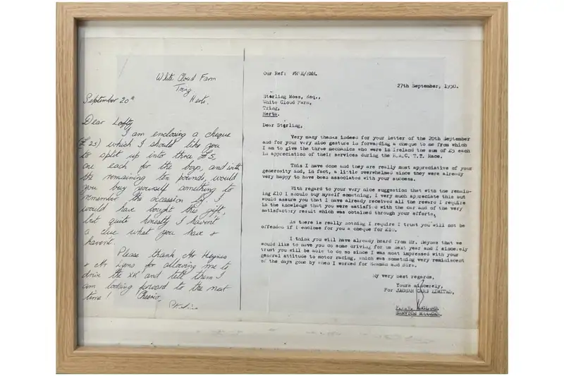 Stirling Moss and Lofty England Letters-Sold