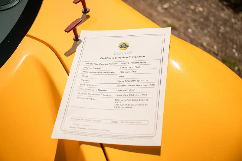 1998 Lotus Elise Sport 190-Sold