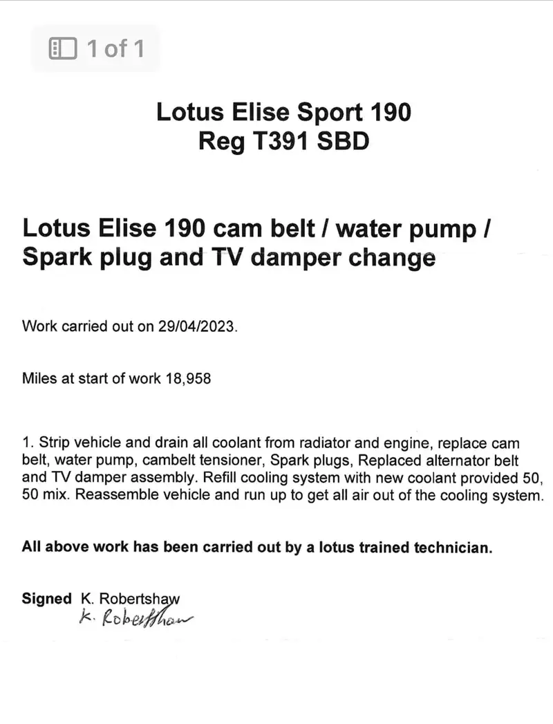 1998 Lotus Elise Sport 190-Sold