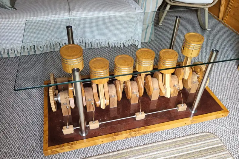 Hand-Crafted Replica Wooden Engine Coffee Table-Sold