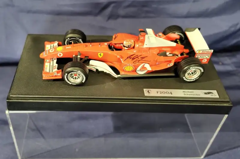 Michael Schumacher-Signed 1:12th Scale Ferrari F2004 Model i-For Sale