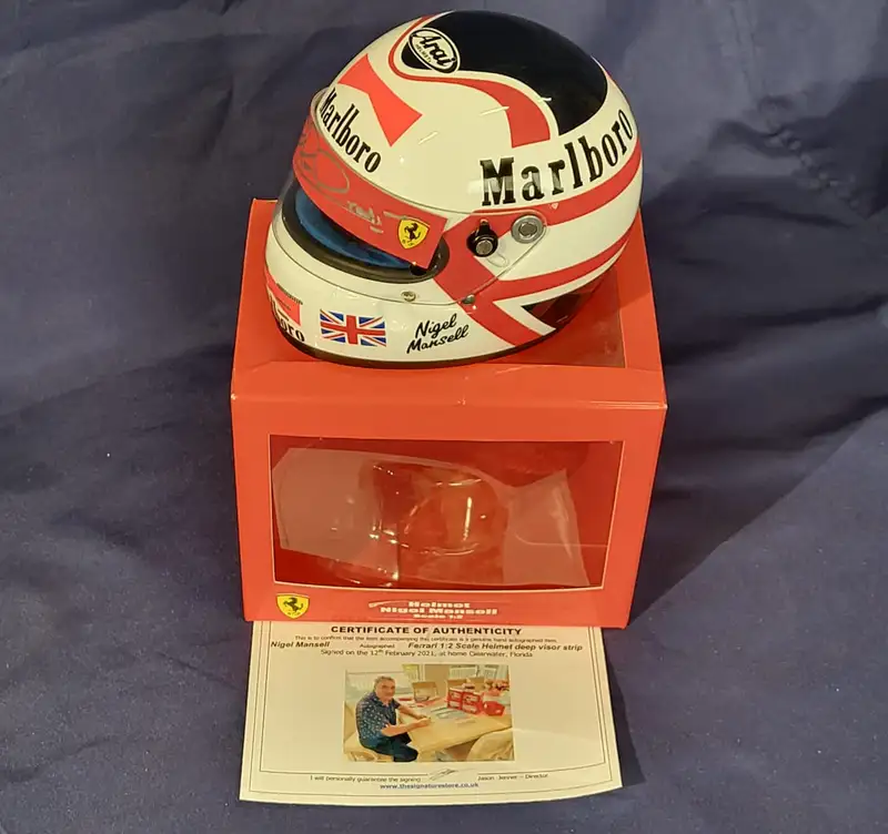 Nigel Mansell  1/2 scale Replica Helmet signed by Nigel-Sold