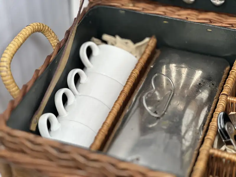Edwardian Wicker Picnic Basket-Sold