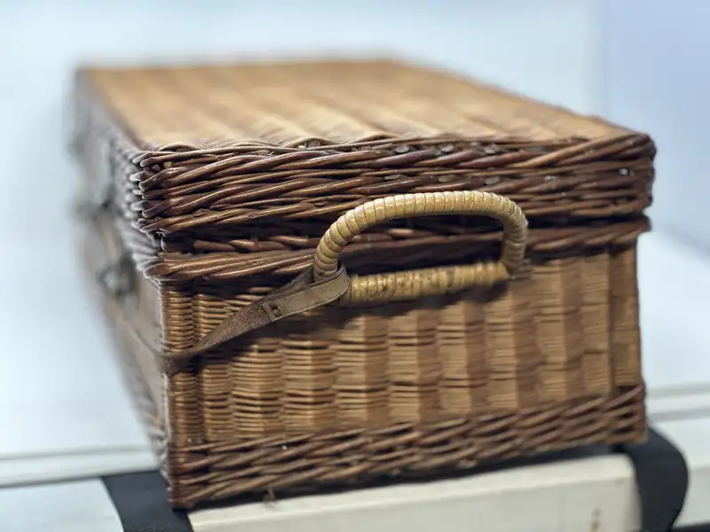 Edwardian Wicker Picnic Basket-Sold