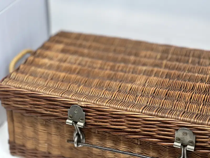 Edwardian Wicker Picnic Basket-Sold