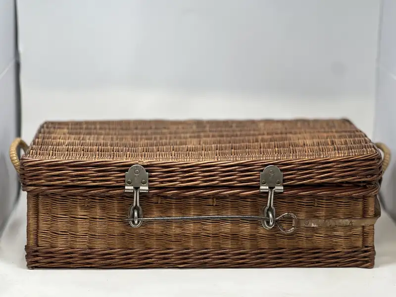 Edwardian Wicker Picnic Basket-Sold