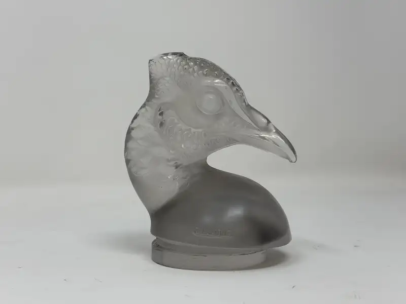 Rene Lalique 'Tete de Paon' Glass Radiator Mascot-Sold