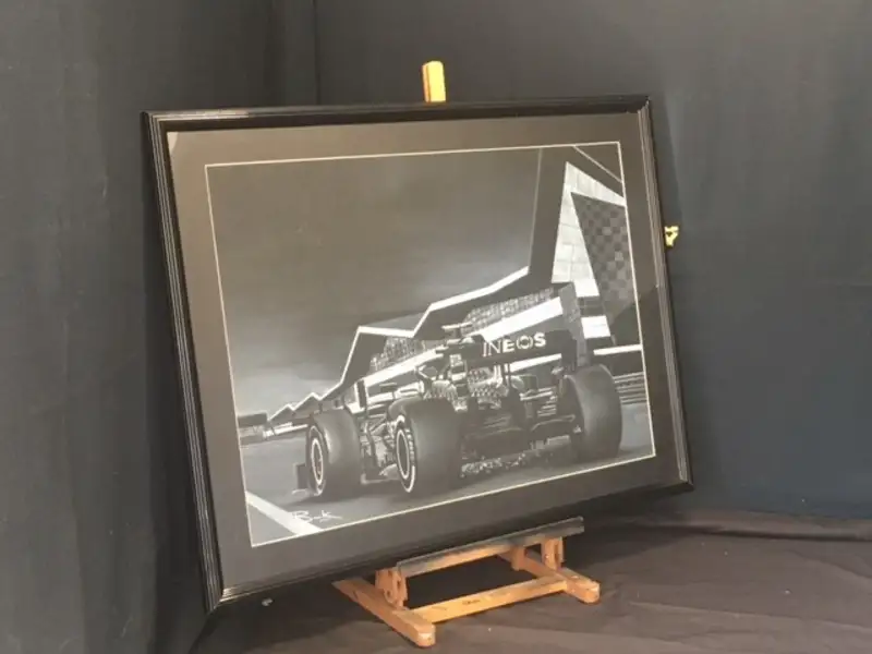 'Lewis Hamilton on the Home Straight' Original Artwork by Da-Sold