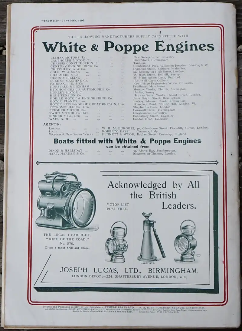 1906 The Motor Magazine Collection-Sold