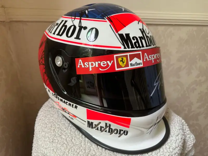 Replica Helmet with Original Schumacher Signature on Visor-For Sale