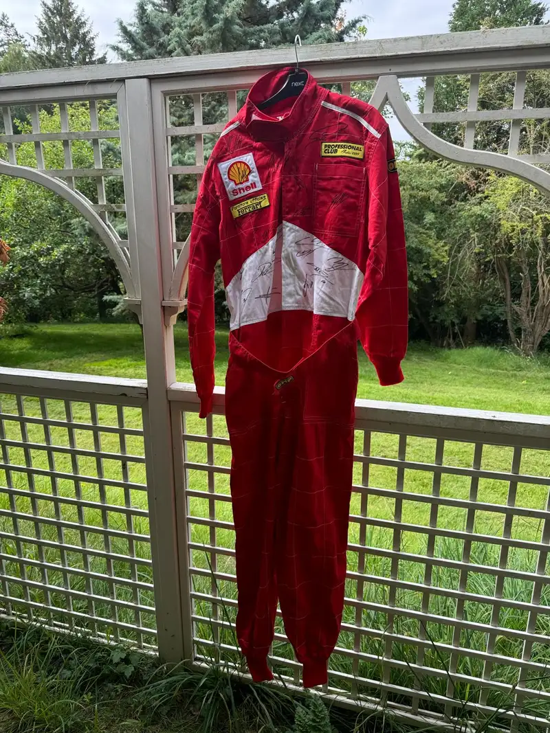 A Ferrari Mechanic's Pit Overalls Signed by all of the 2024 -For Sale