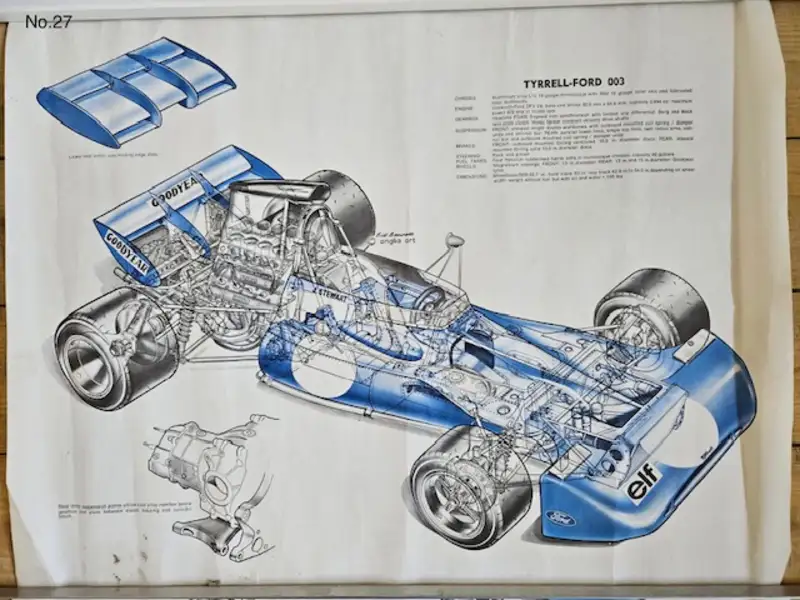 A Large Collection of Motor Racing Posters from the 1960s an-Sold